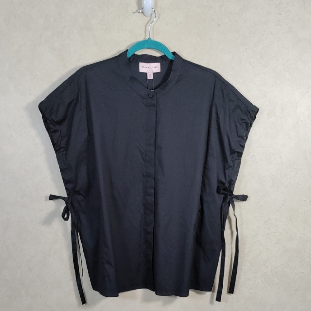 04137 Chico's Black Label "Pretty Poplin Blouse" XL NWT
